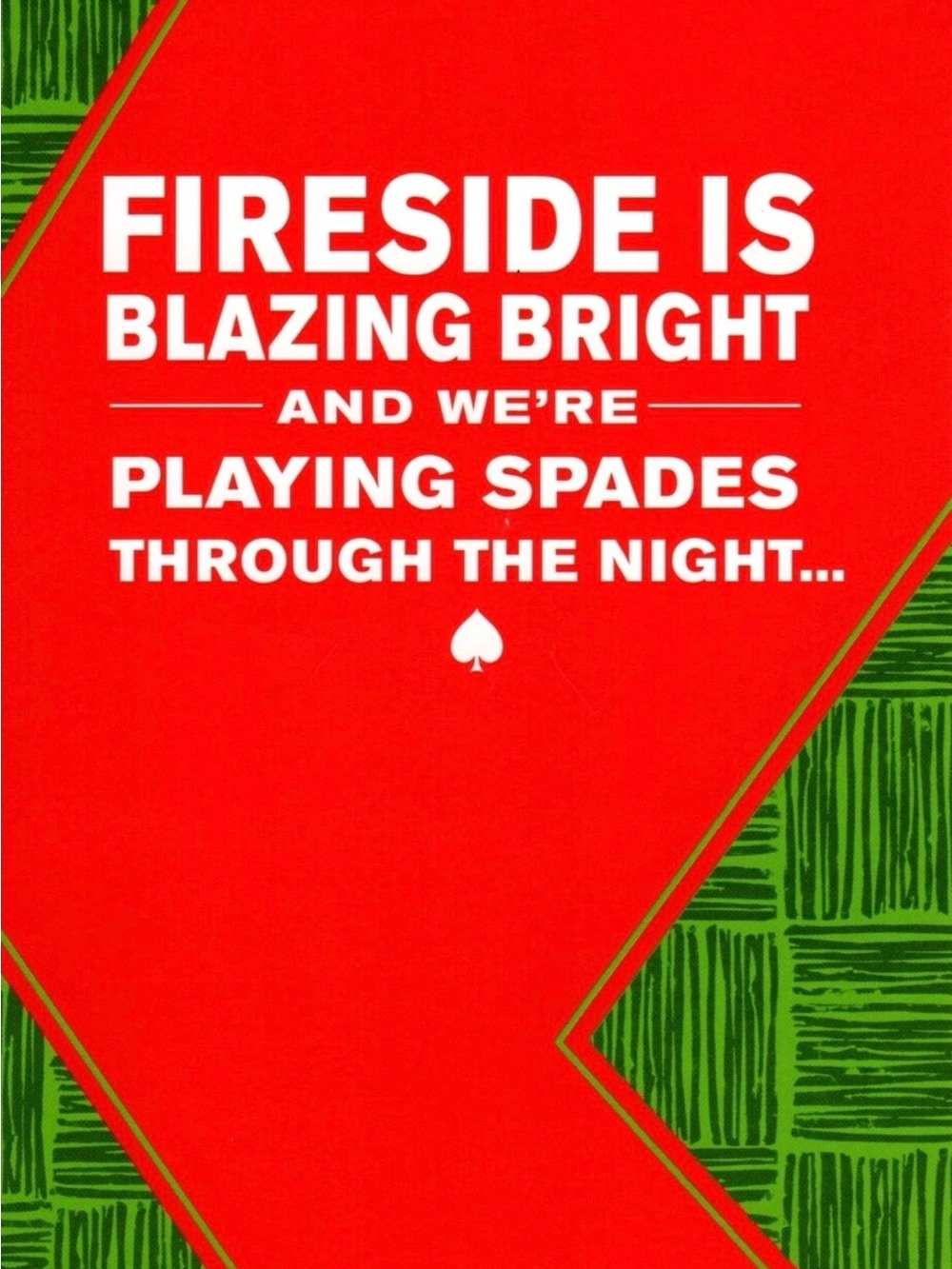 Fireside Is Blazing Bright Playing Spades Christmas Cards NEW